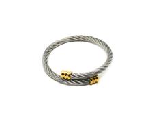 Expanding Cable Bracelet with Gold Tips