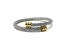 Expanding Cable Bracelet with Gold Tips