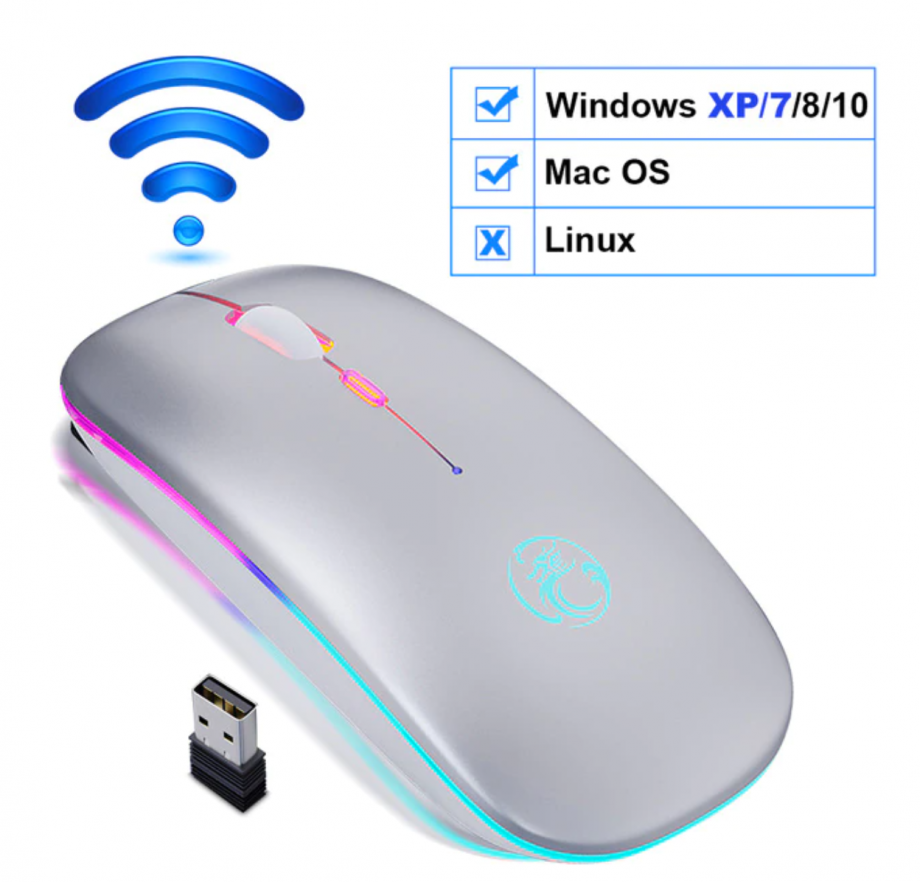 white wireless mouse LED