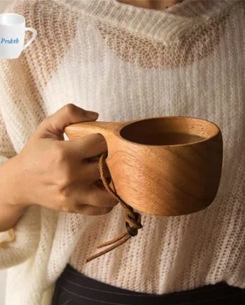 portable wooden coffee mug